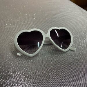 Heart-Shaped White Sunglasses